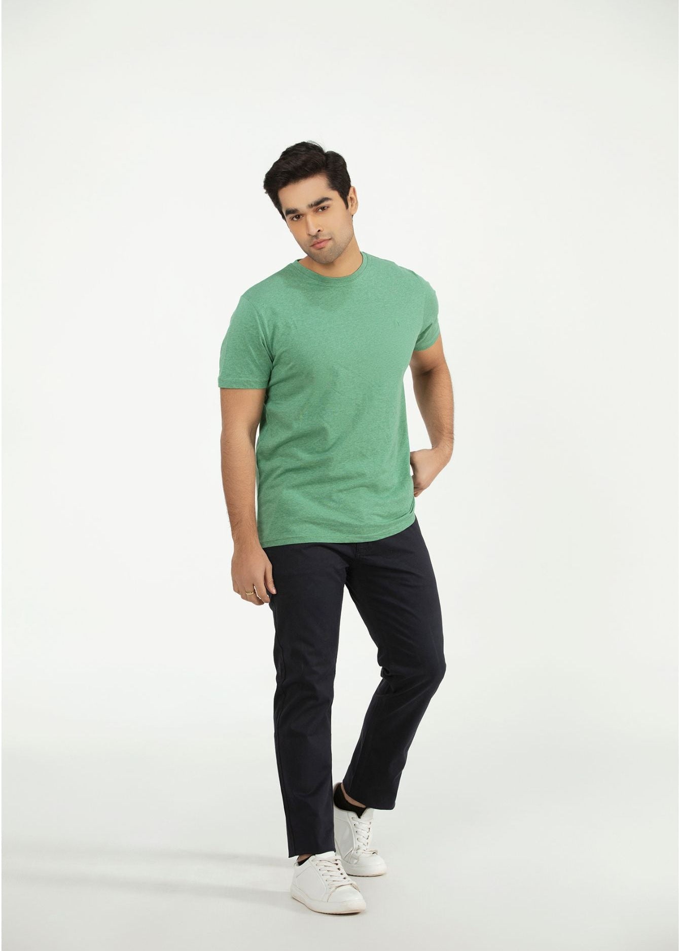 Picture of GTS-B4051-24 T-SHIRT H/SLV GREEN MARL - Chenone Official - Online Shopping