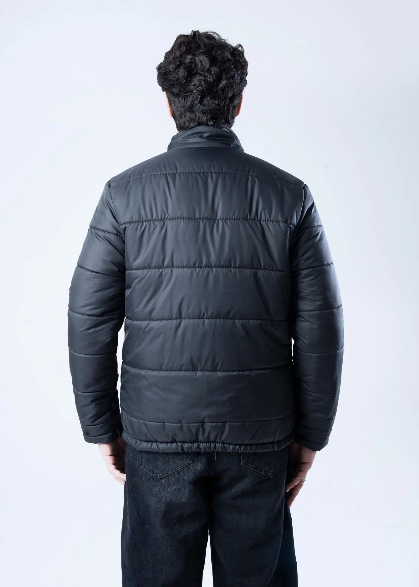 BUBBLE/QUILTED JACKET F/SLV BLACK - GTS-6390