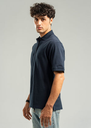 Picture of GTS-B4225 POLO SHIRT H/SLV NAVY BLUE - Chenone Official - Online Shopping
