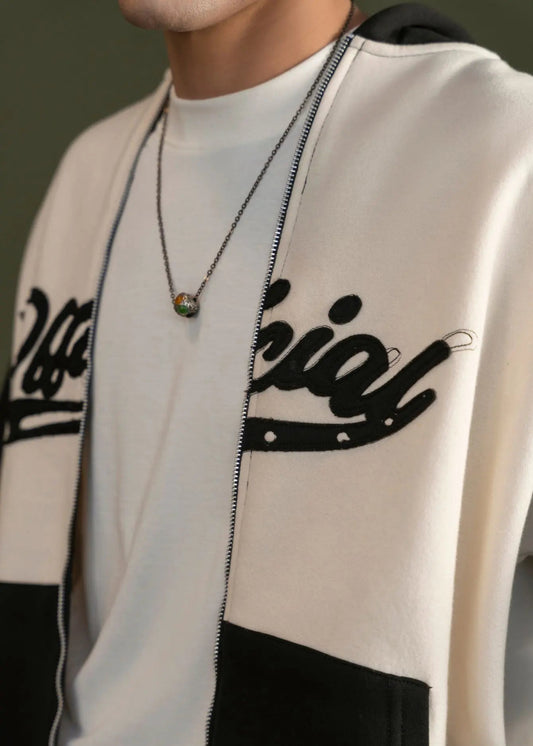 PULL OVER HOODIE KNITTED BLACK & STONE - GTS-B4295