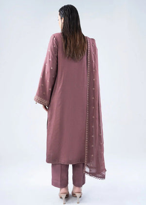 Women’s embroidered 3-piece winter suit: long tunic with decorative hem and pants