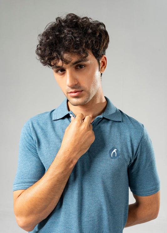 Picture of GTS-B4228 POLO SHIRT H/SLV BLUE - Chenone Official - Online Shopping