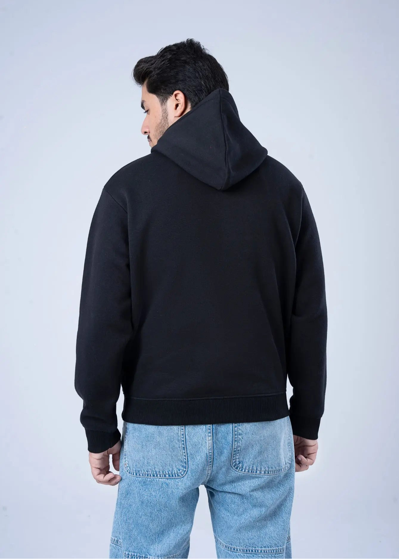 PULL OVER HOODIE KNITTED BLACK - GTS-B4296