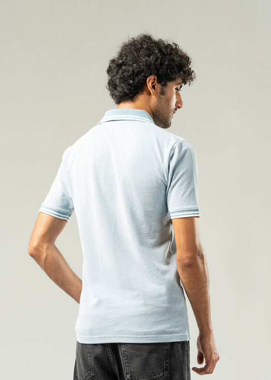 Picture of GTS-B4229 POLO SHIRT H/SLV SKY BLUE - Chenone Official - Online Shopping