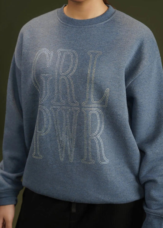 SWEATSHIRT KNITTED BLUE - LDS-A1785