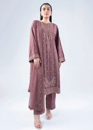 Women’s embroidered 3-piece suit set: long tunic, pants, and matching dupatta