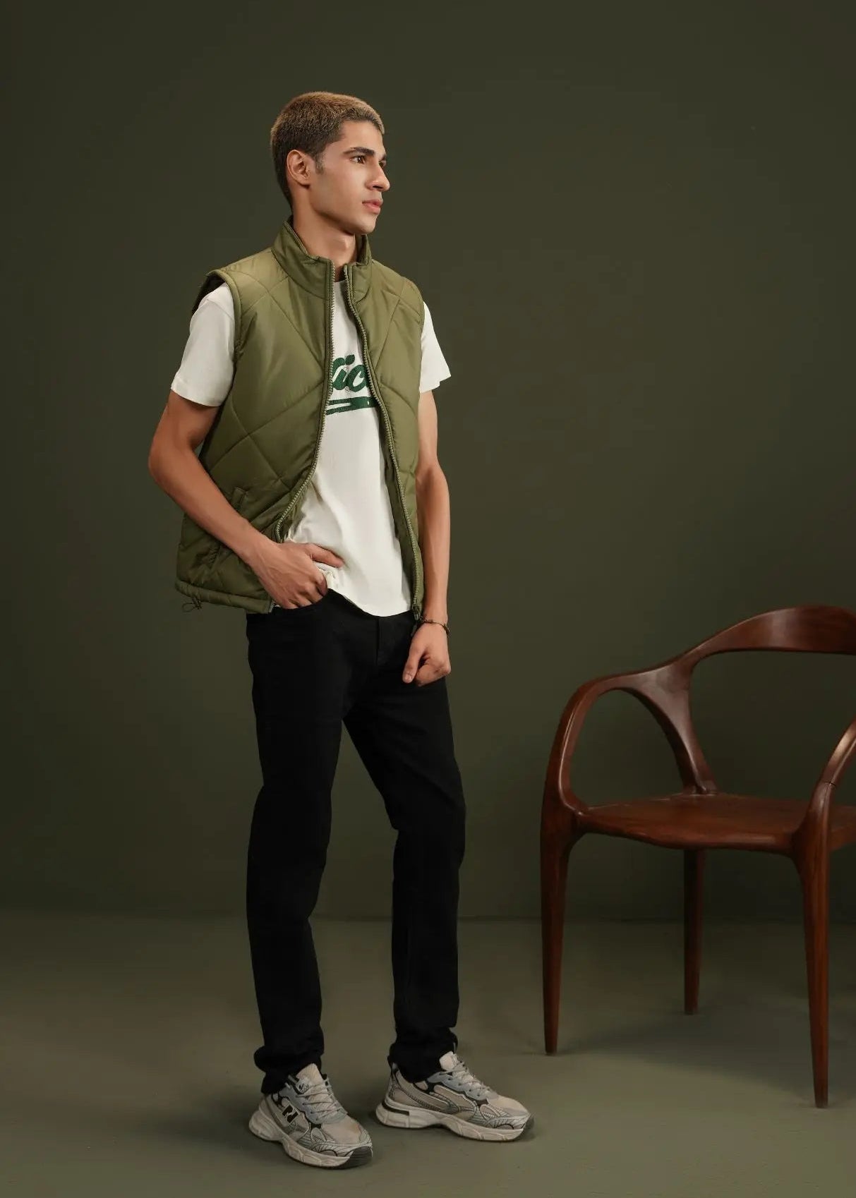 BUBBLE/QUILTED JACKET OLIVE - GTS-6385