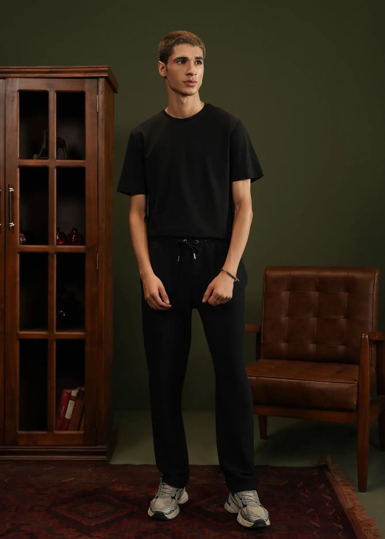 PULL ON TROUSER KNITTED BLACK - GTS-B4282