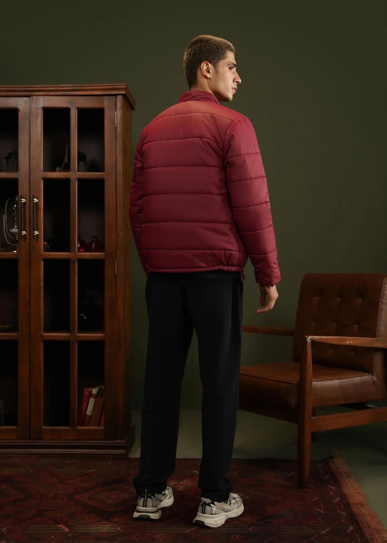 BUBBLE/QUILTED JACKET F/SLV BURGUNDY - GTS-6390