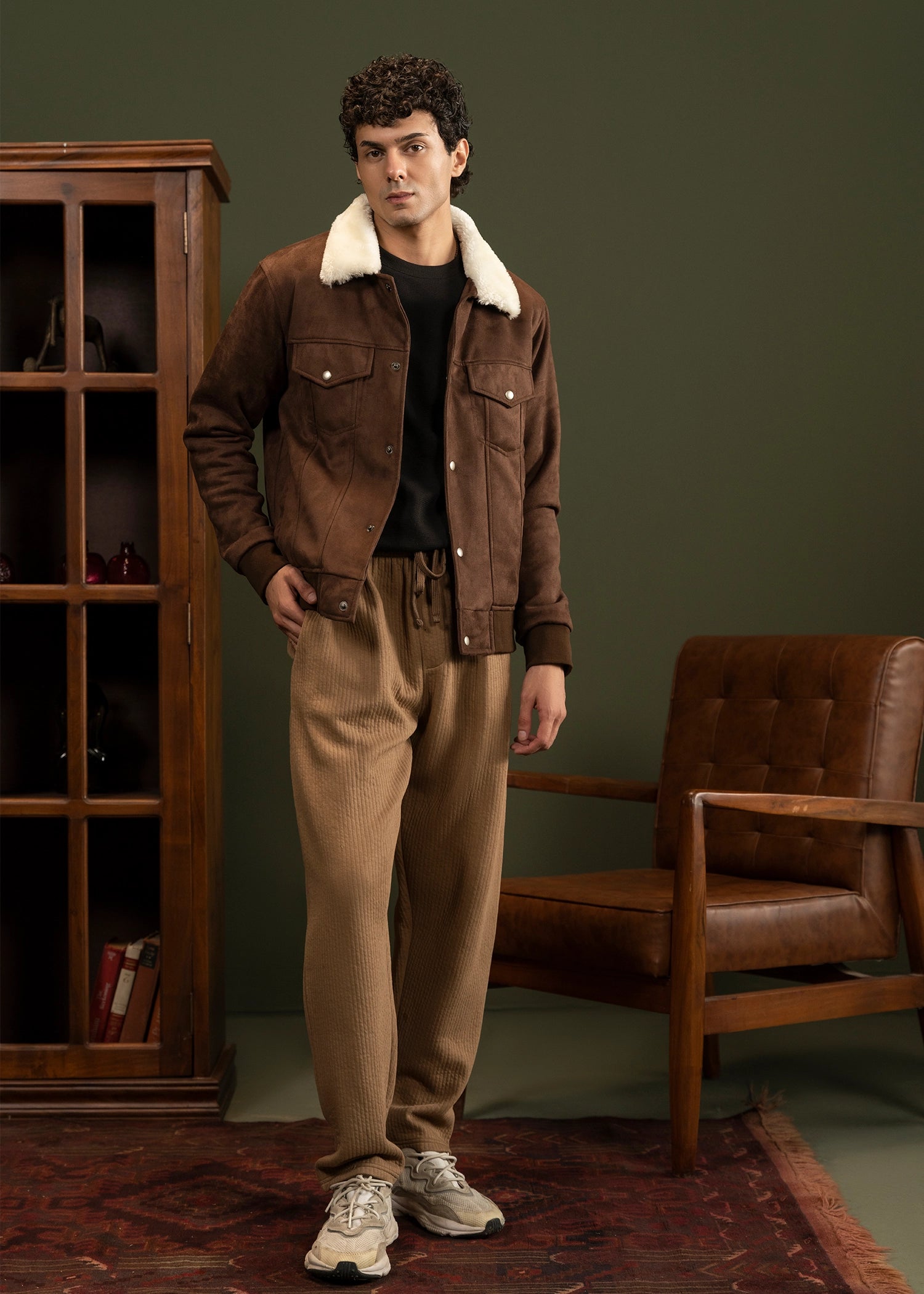 DAREG SU Mocha Suede Biker Jacket | Elegant, All-Season Style 