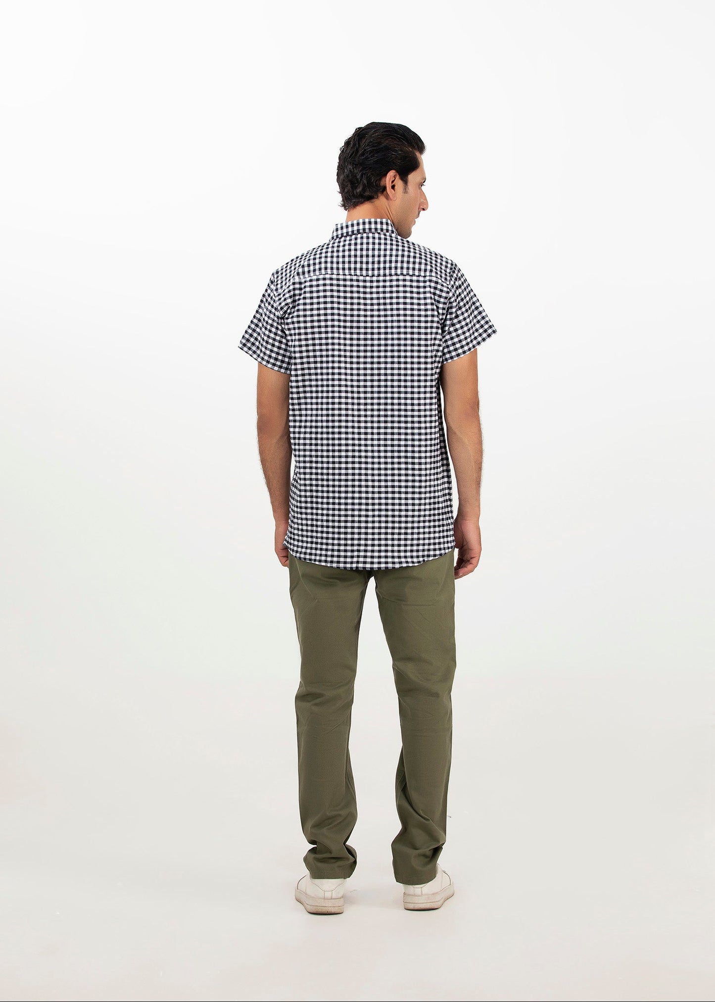 Picture of GTS-6438 CASUAL SHIRT BLACK & WHITE CHECK - Chenone Official - Online Shopping