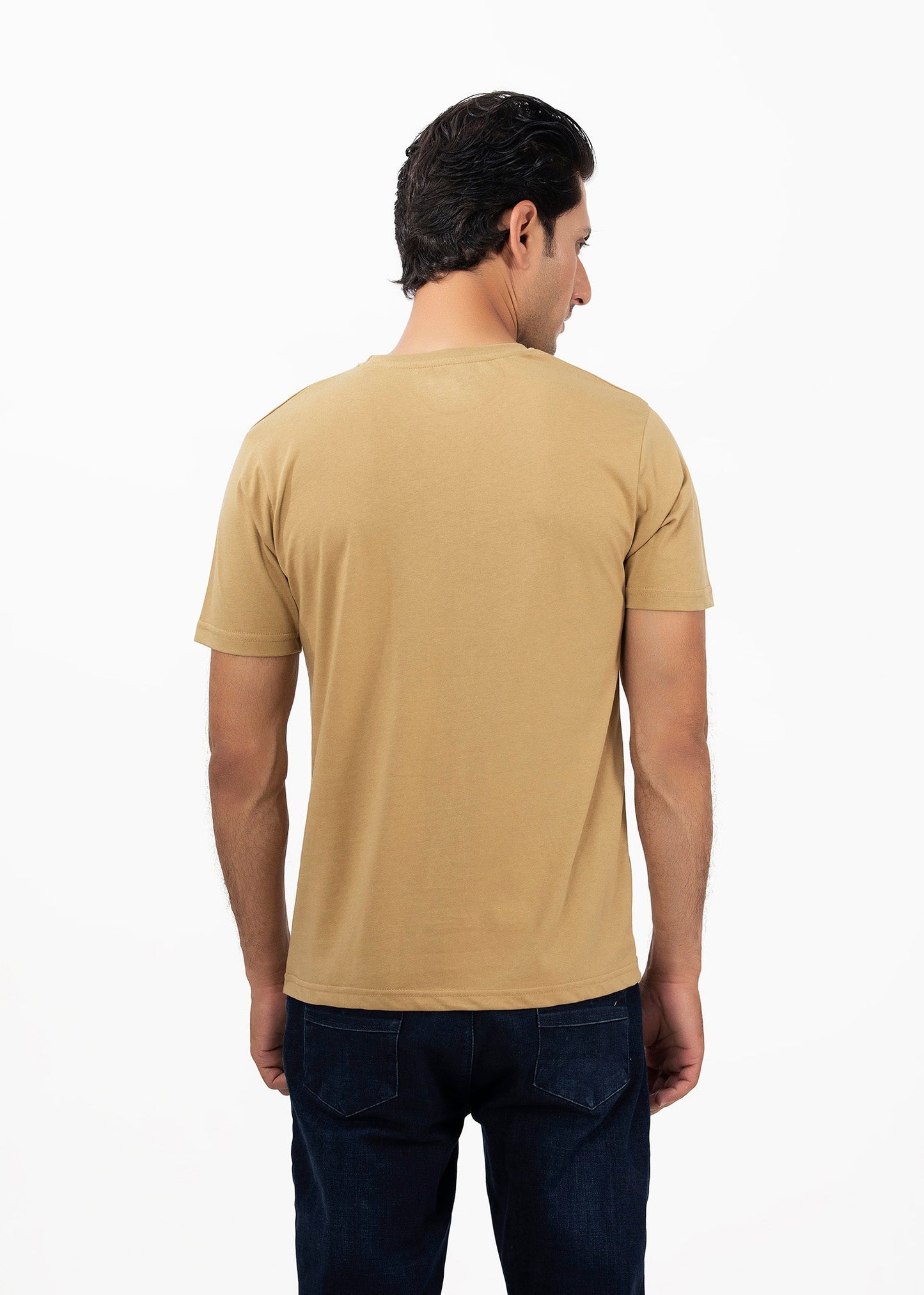 Picture of GTS-B4203 ROUND NECK T-SHIRT KHAKI - Chenone Official - Online Shopping