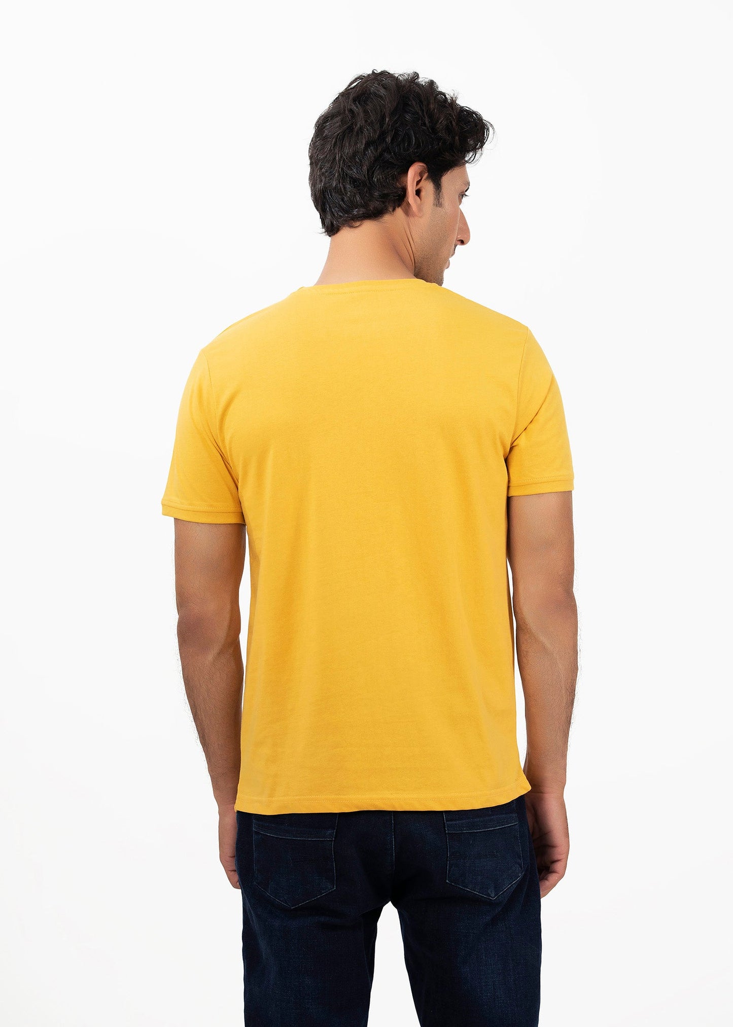Picture of GTS-B4206 ROUND NECK T-SHIRT MUSTARD - Chenone Official - Online Shopping