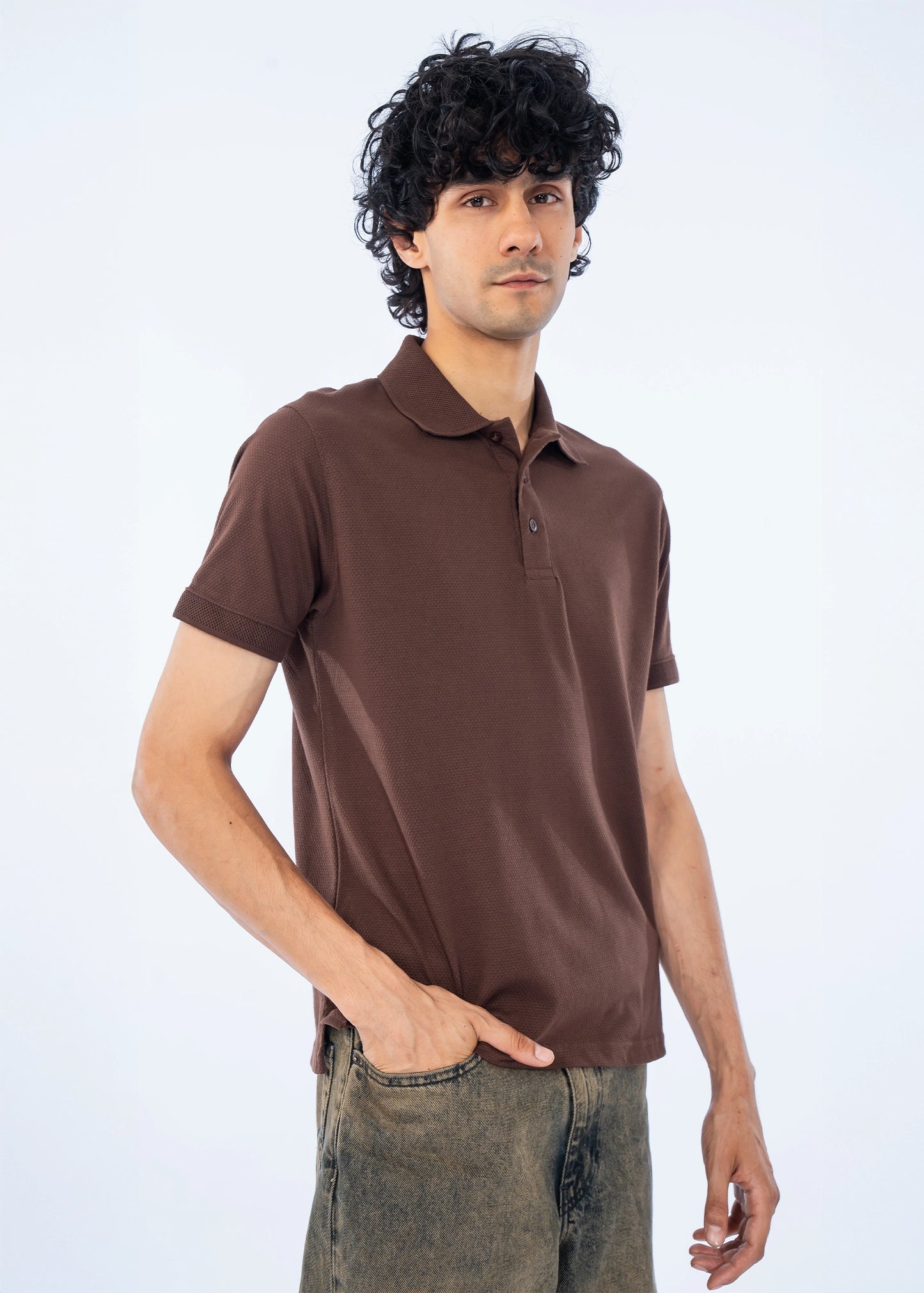 POLO SHIRTPOP CORN PIQUE BROWN - GTS-B4332