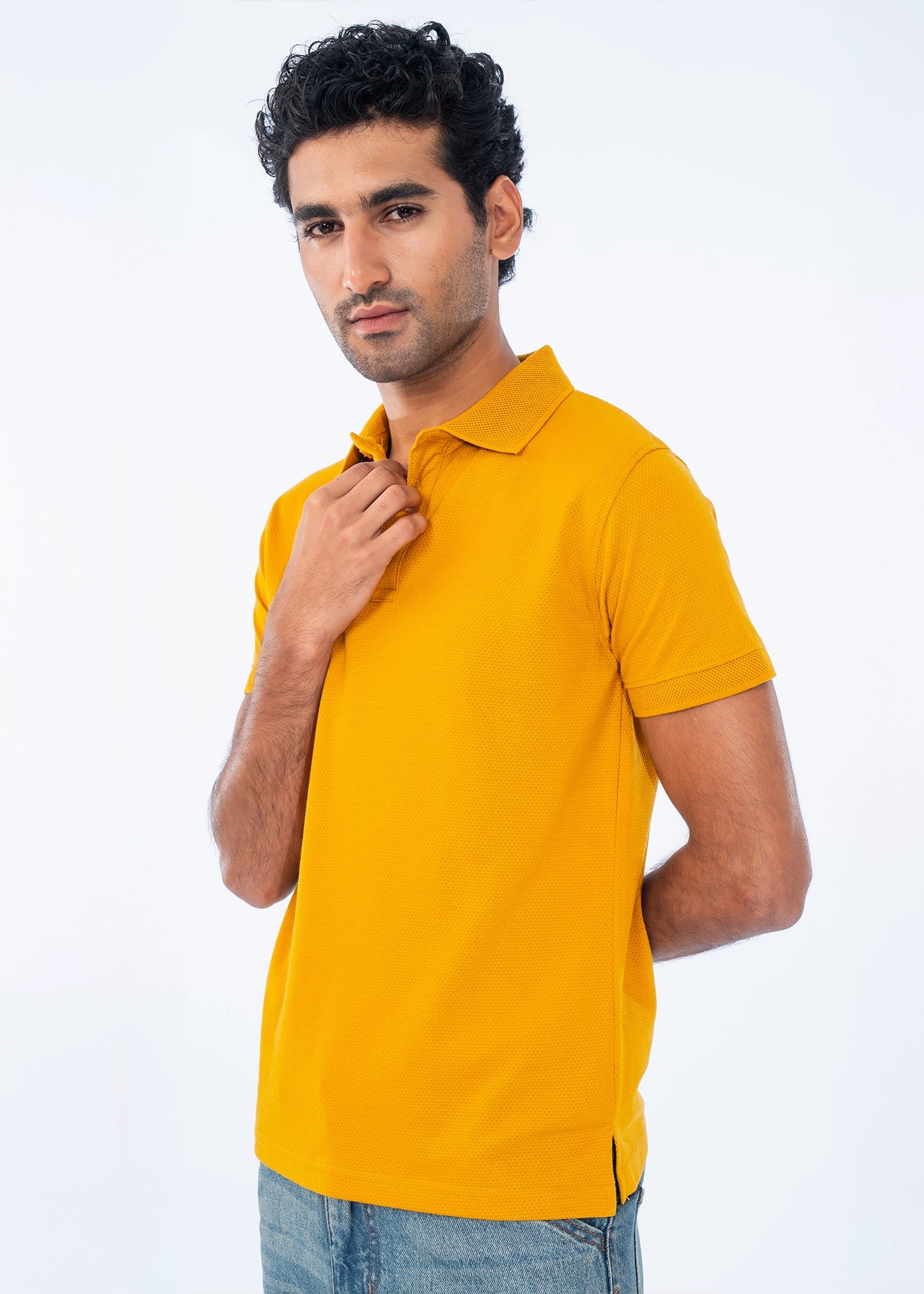 POLO SHIRT POPCORN PIQUE MUSTARD - GTS-B4332