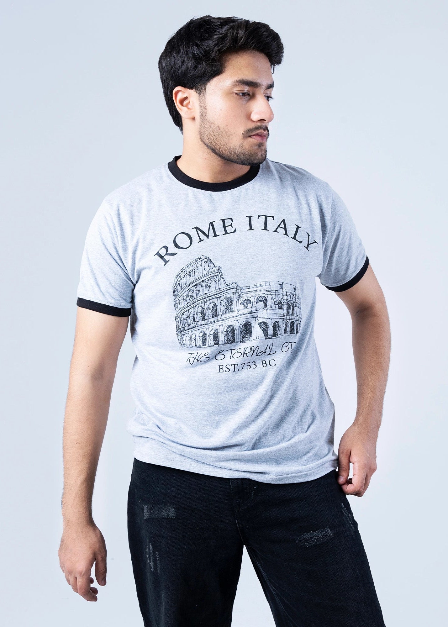 T-SHIRT GREY MELANGE -GTS-B4313