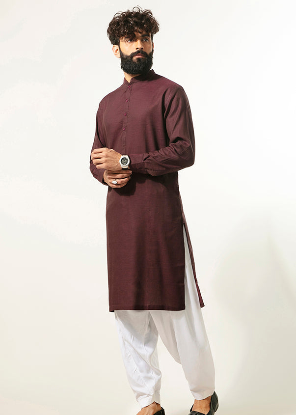 Picture of GTS-6342 FASHION KURTA BURGUNDY - Chenone Official - Online Shopping