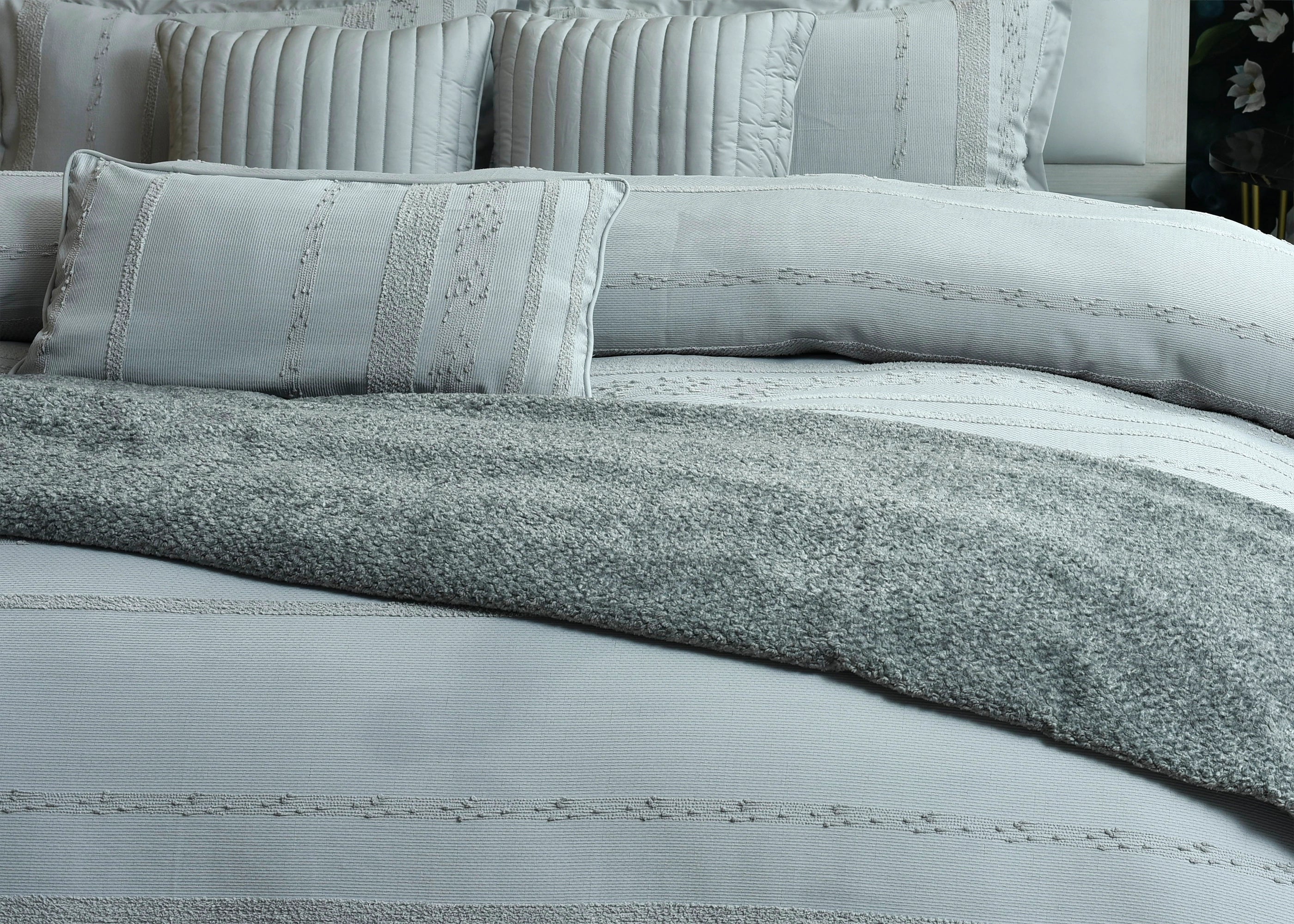 9 Pcs Duvet Cover Set Prestige Grey | ChenOne Home Textile
