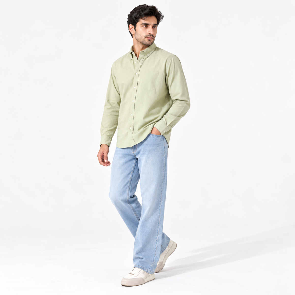 Men's Winter Casual Shirt Green Mint