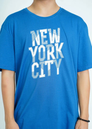 Picture of GTS-B4201 ROUND NECK T-SHIRT BLUE - Chenone Official - Online Shopping