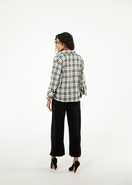 Picture of LDS-6964 FASHION TOP BLACK CHECK - Chenone Official - Online Shopping