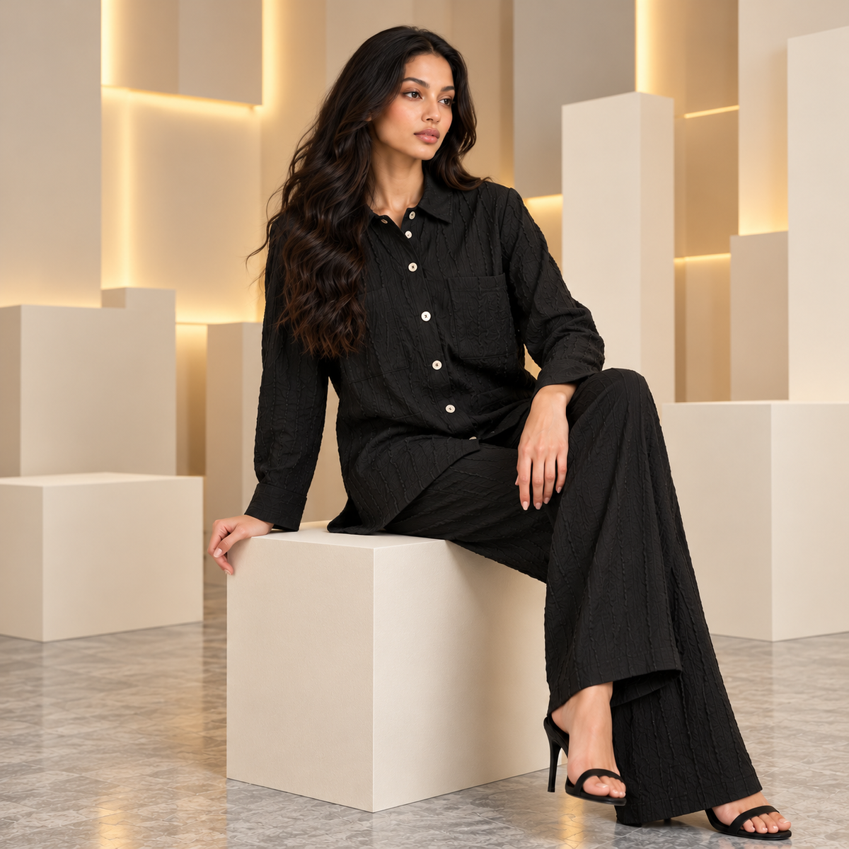 Women's winter Co-ord set Black
