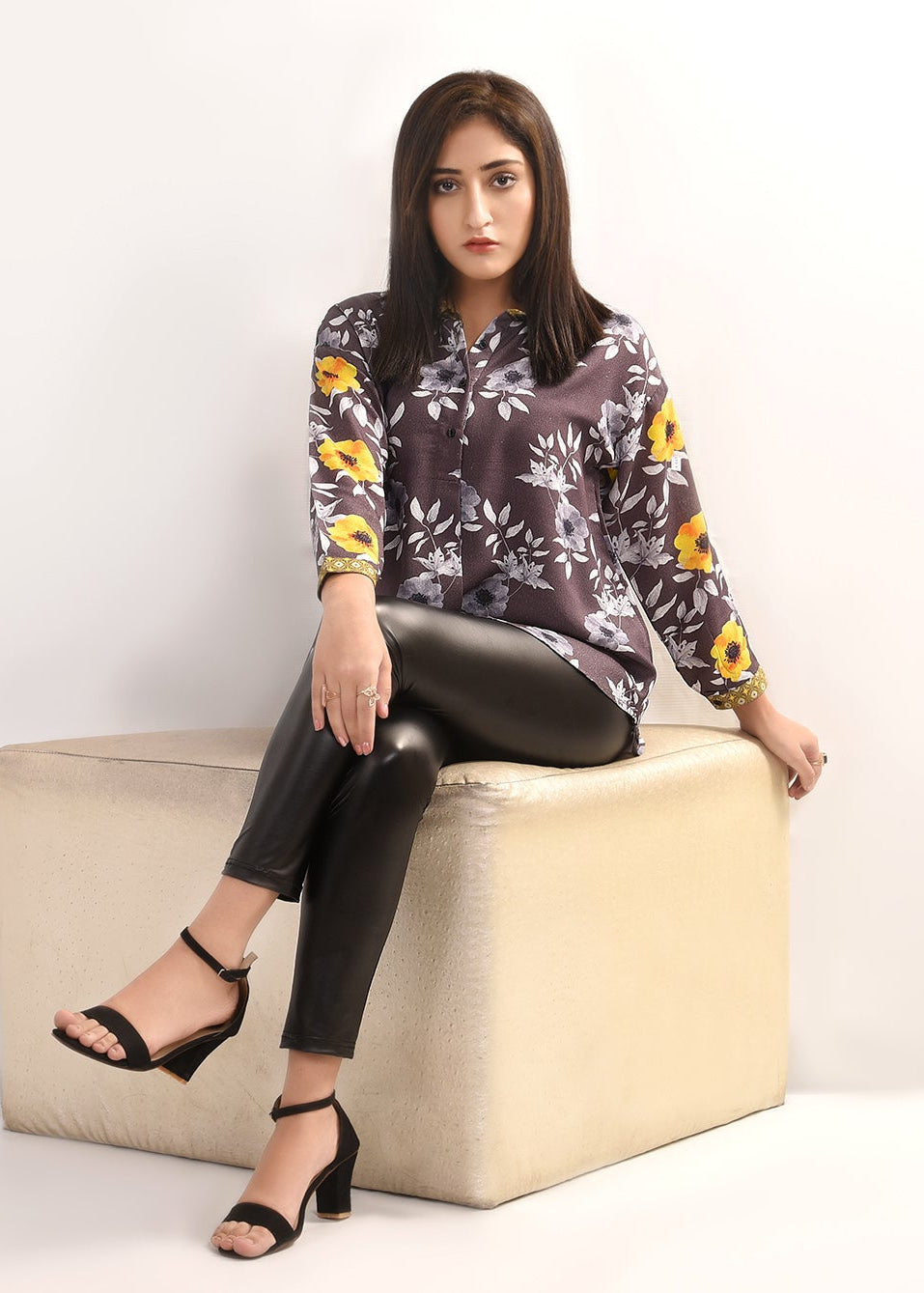 Picture of LDS-6466 SHIRT CASUAL CHARCOAL - Chenone Official - Online Shopping