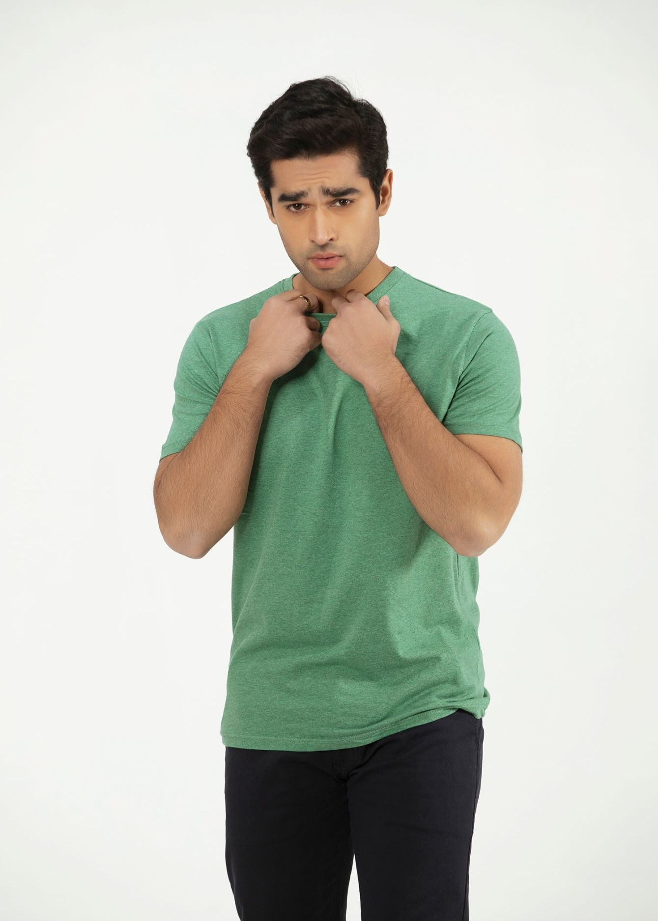 Picture of GTS-B4051-24 T-SHIRT H/SLV GREEN MARL - Chenone Official - Online Shopping