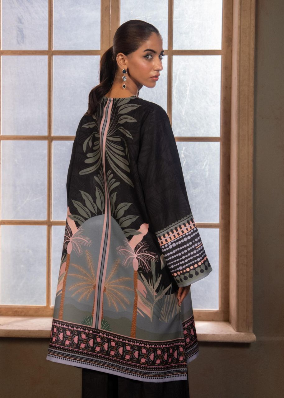 2 PCS SUIT BLACK PRINTED LDS-7168