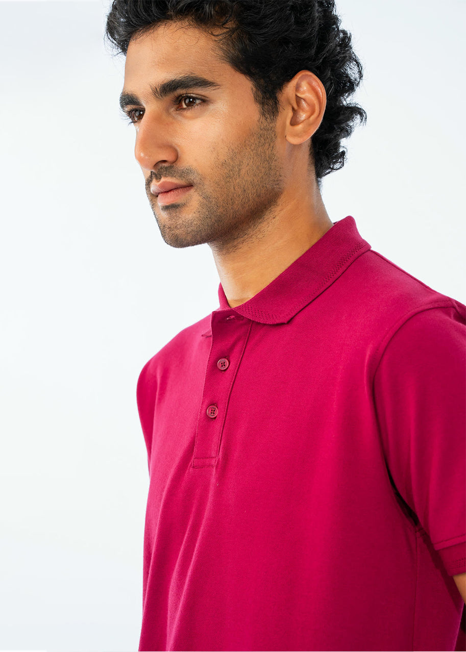POLO SHIRT COTTON PIQUE MAGENTA - GTS-B4335