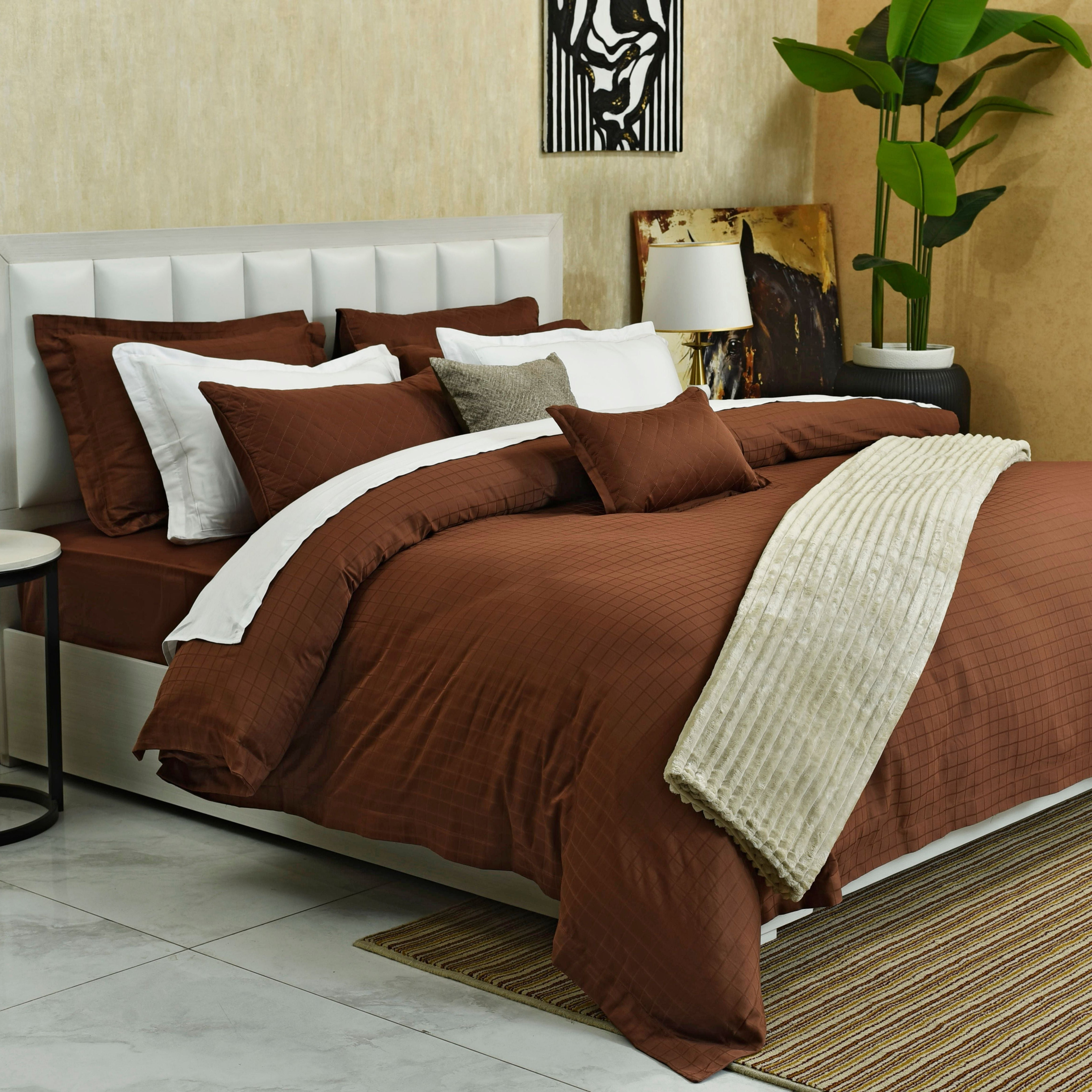 7 Pcs Duvet Cover Set Mocca | ChenOne Home Textile
