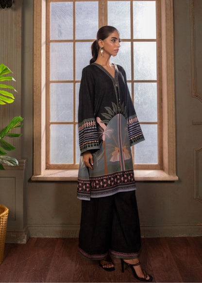 2 PCS SUIT BLACK PRINTED LDS-7168
