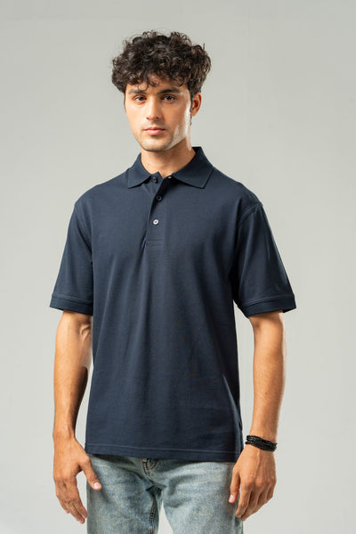 Picture of GTS-B4225 POLO SHIRT H/SLV NAVY BLUE - Chenone Official - Online Shopping
