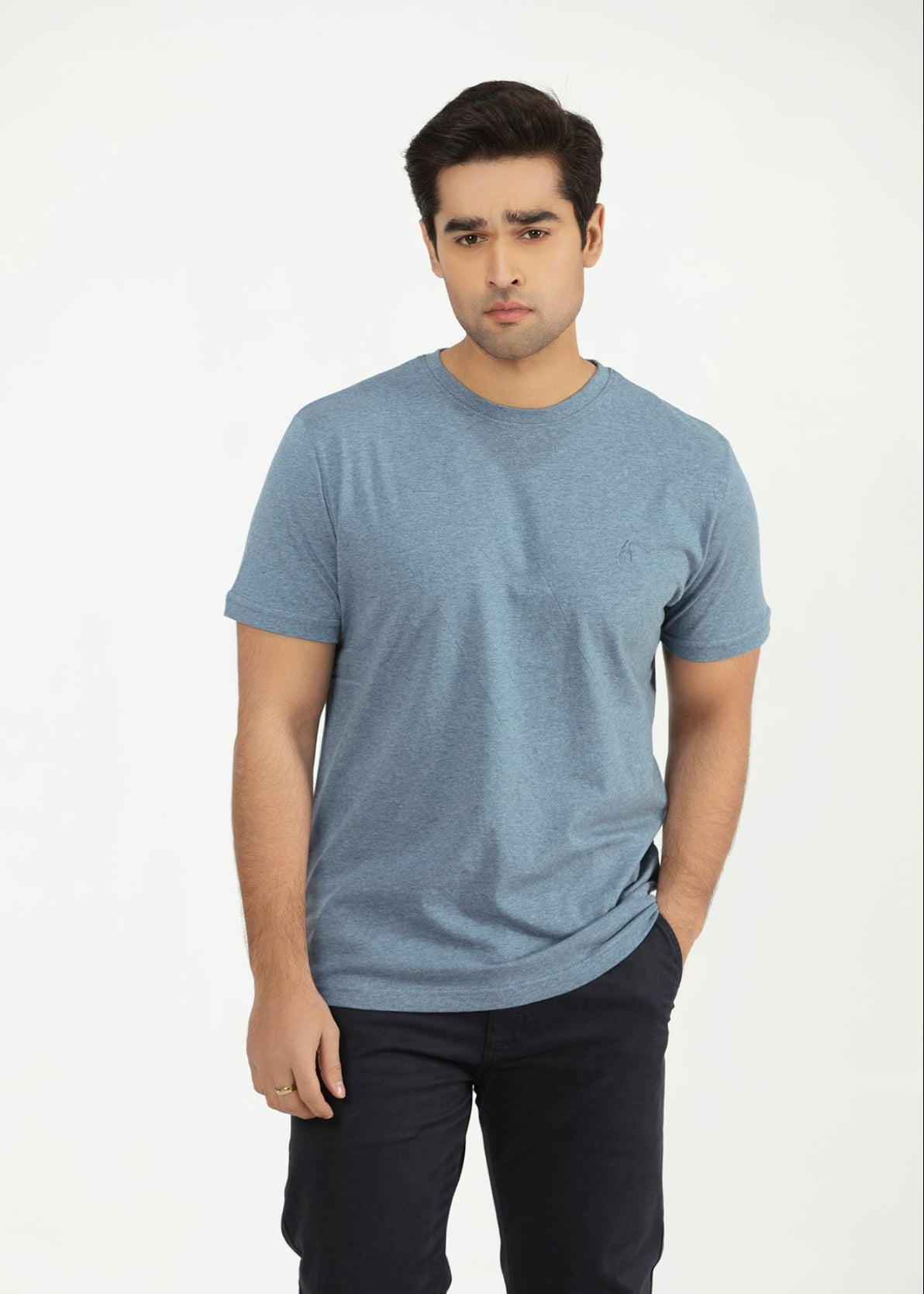 Picture of GTS-B4051-24 T-SHIRT H/SLV BLUE MARL - Chenone Official - Online Shopping