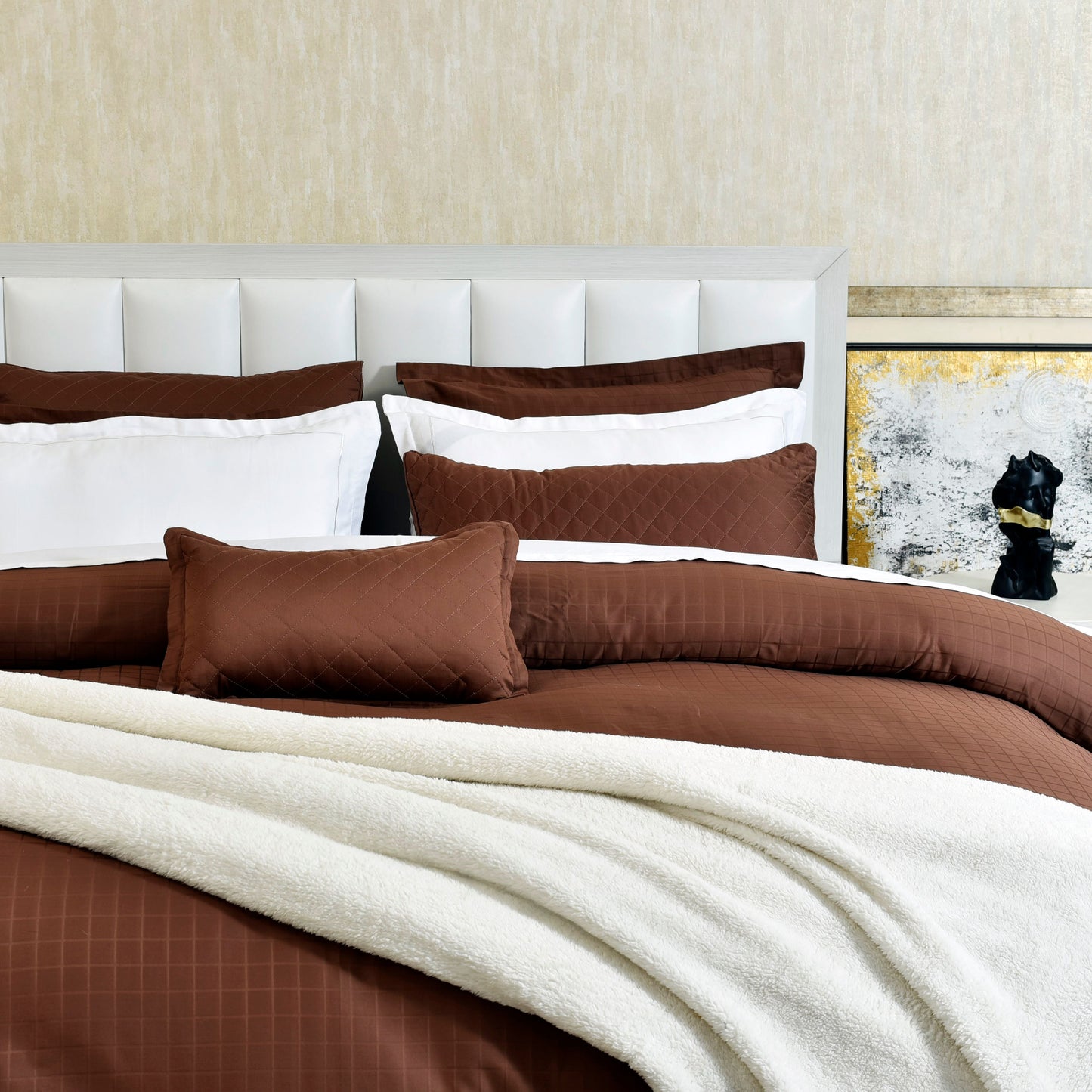 7 PCS DUVET COVER SET MOCCA-25N