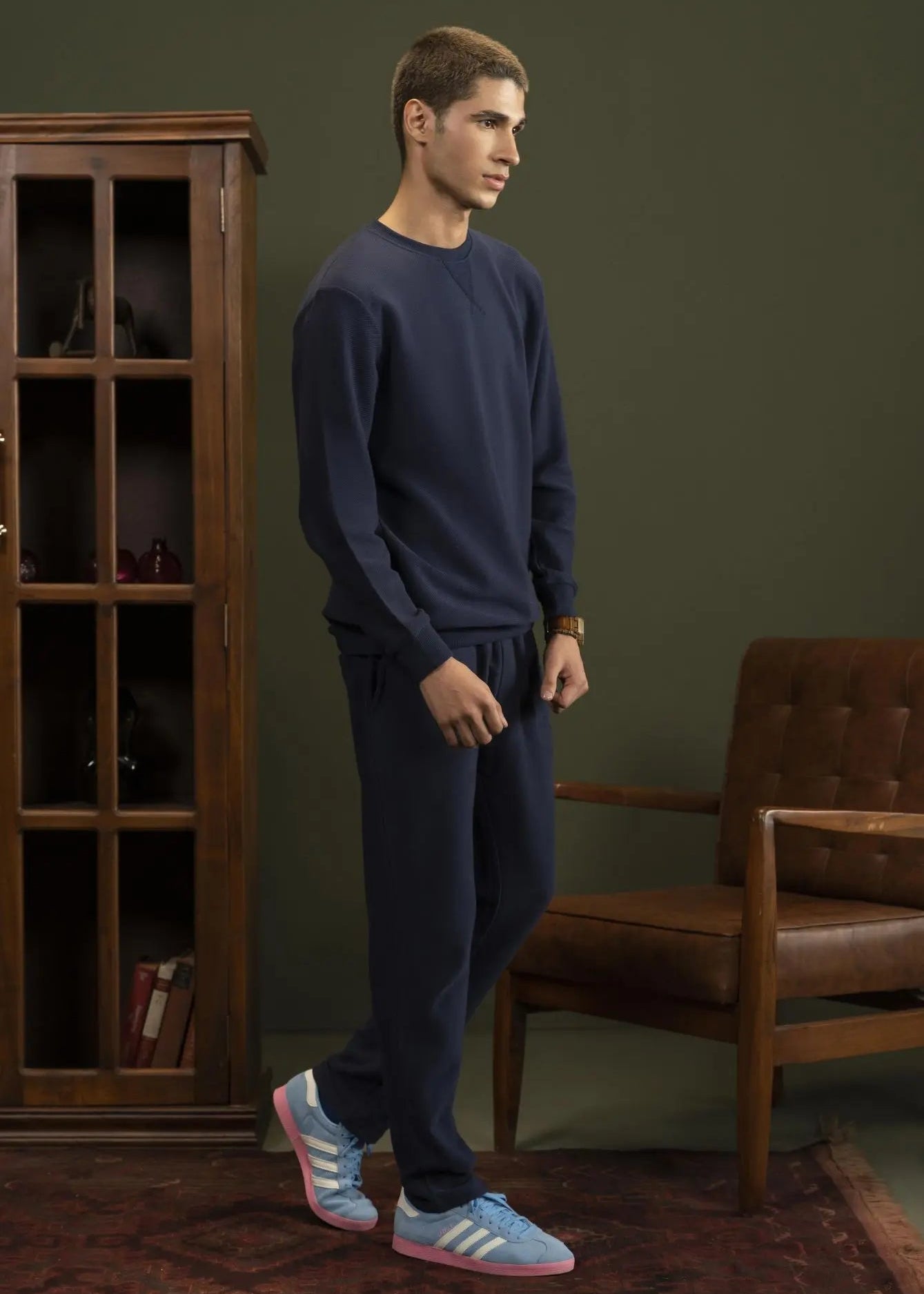 PULL ON TROUSER KNITTED NAVY - GTS-B4282