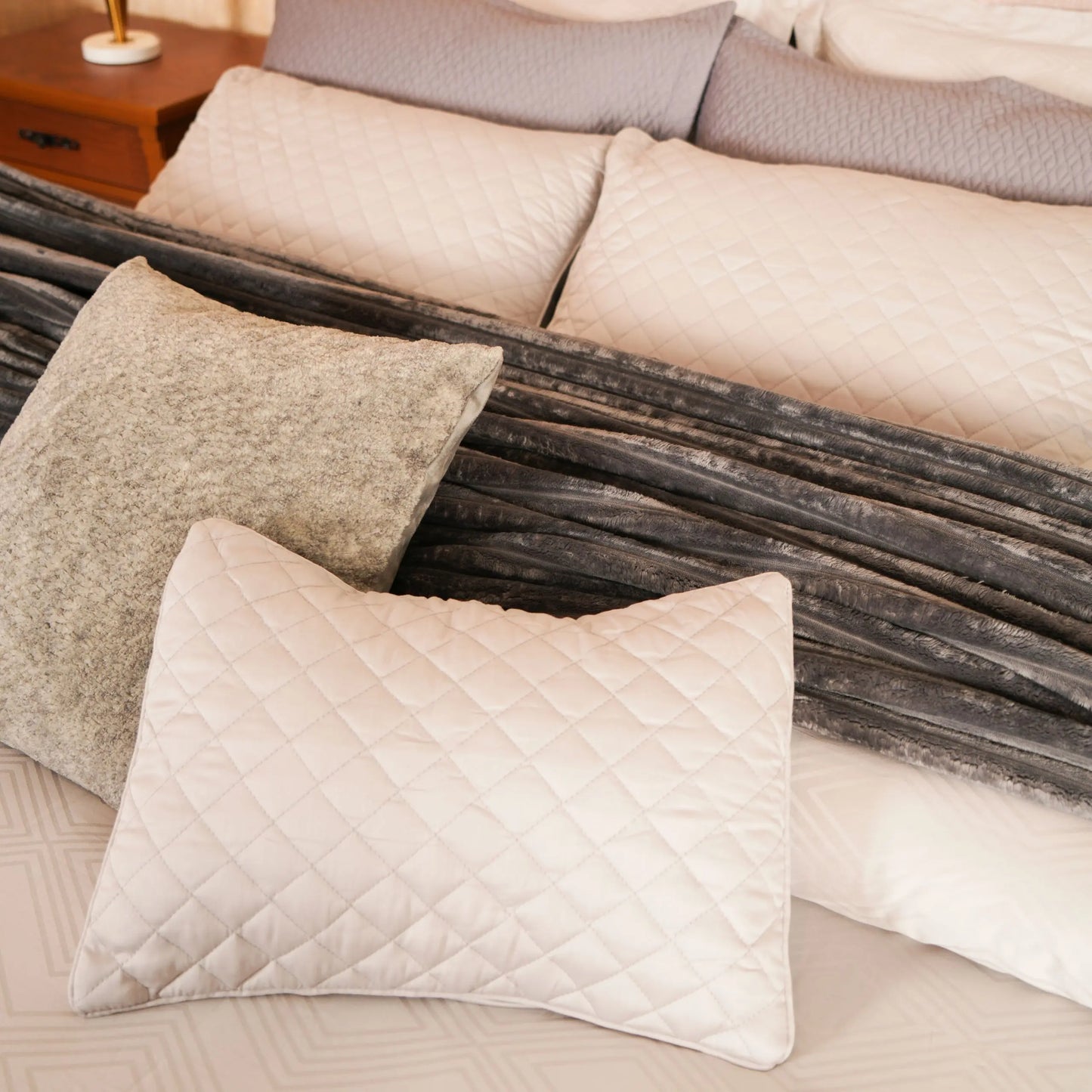 7 PCS DUVET COVER SET SILVER-25N