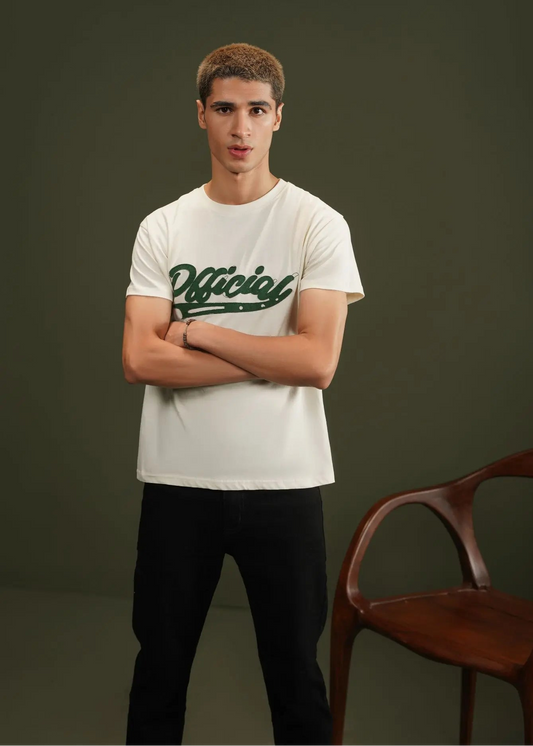 T-SHIRT OFF WHITE GREEN ART - GTS-B3906