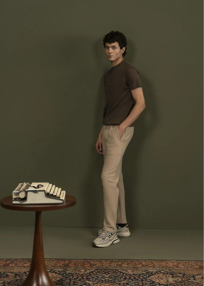 PULL ON TROUSER KNITTED KHAKI - GTS-B4282