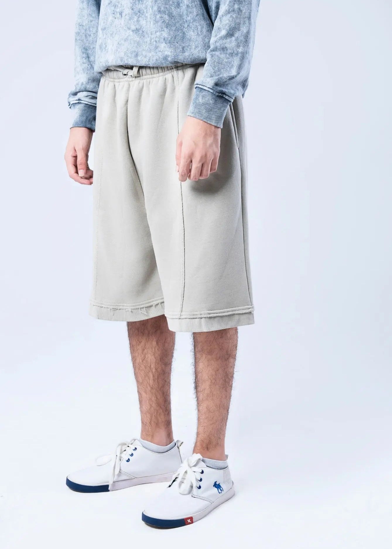 KNITTED CASUAL SHORT OLIVE - GTS-B4324