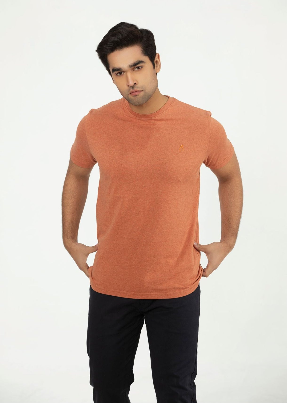 Picture of GTS-B4051-24 T-SHIRT H/SLV ORANGE MARL - Chenone Official - Online Shopping