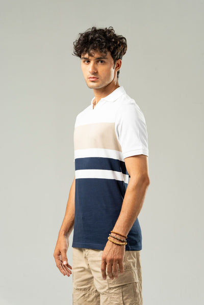 Picture of GTS-B4227 POLO SHIRT H/SLV BLUE STRIPE - Chenone Official - Online Shopping