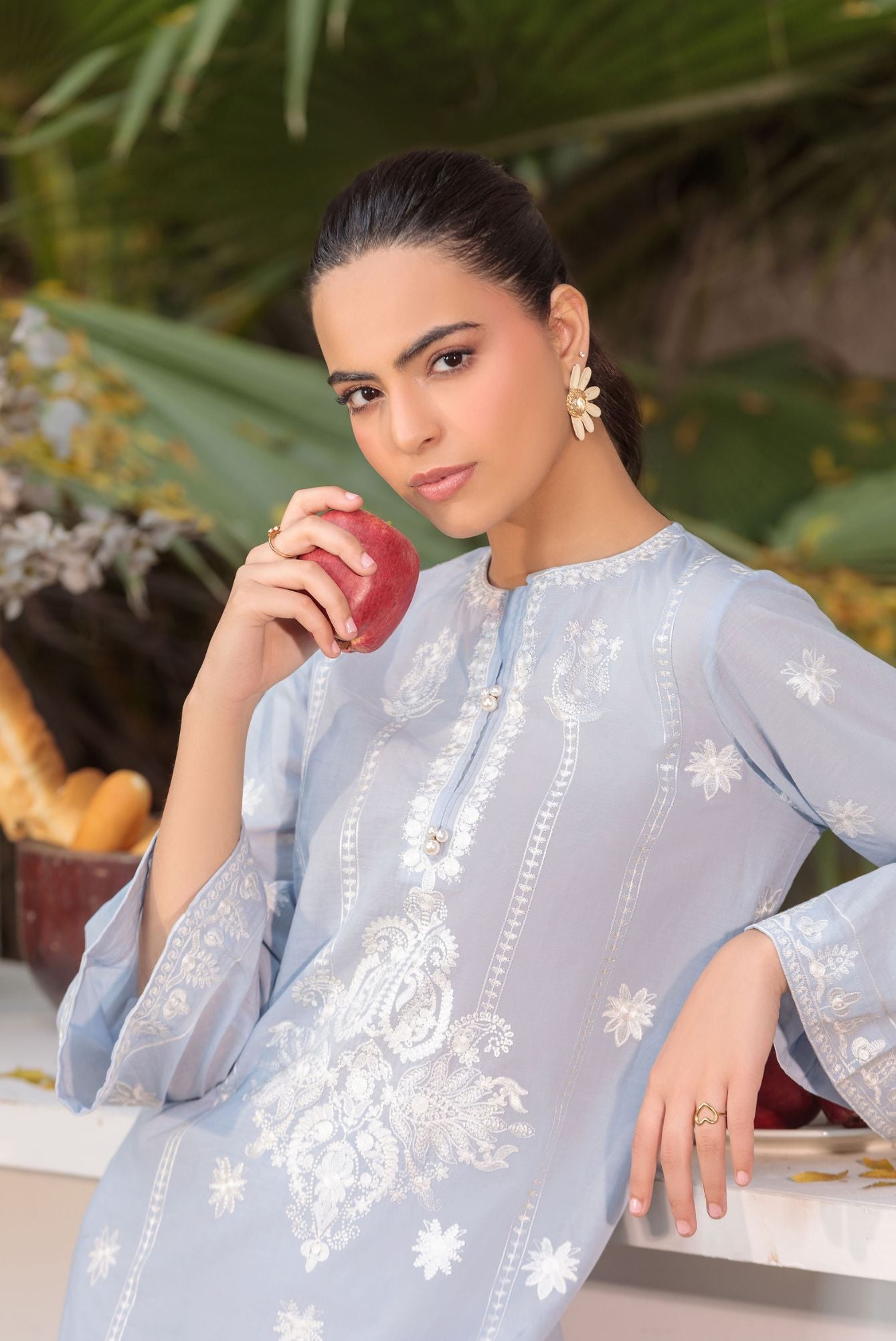 Picture of LDS-6942 2 PCS SUIT W/EMB SKY BLUE - Chenone Official - Online Shopping
