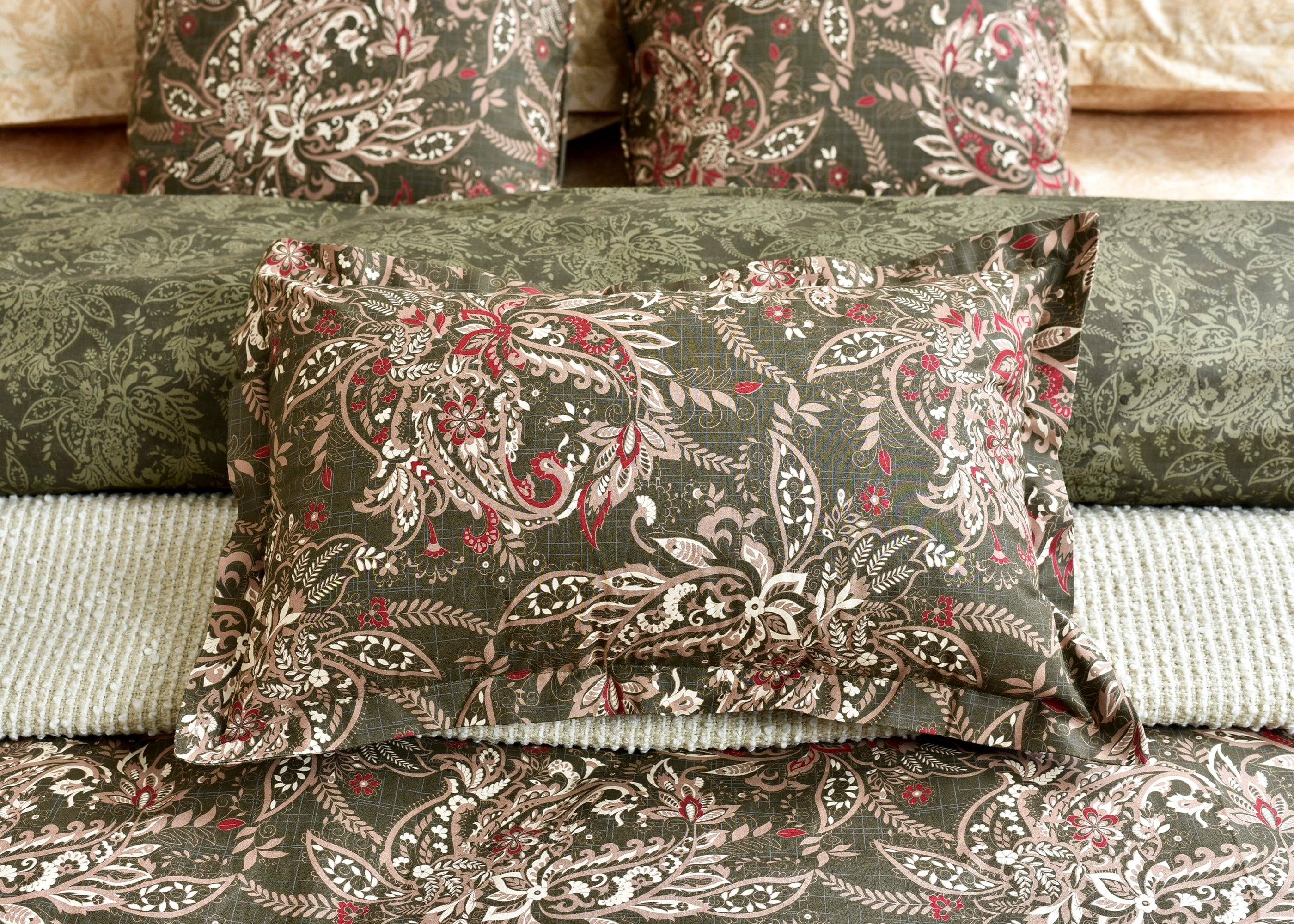 Filled Dec Pillow Olive | ChenOne Home Textile