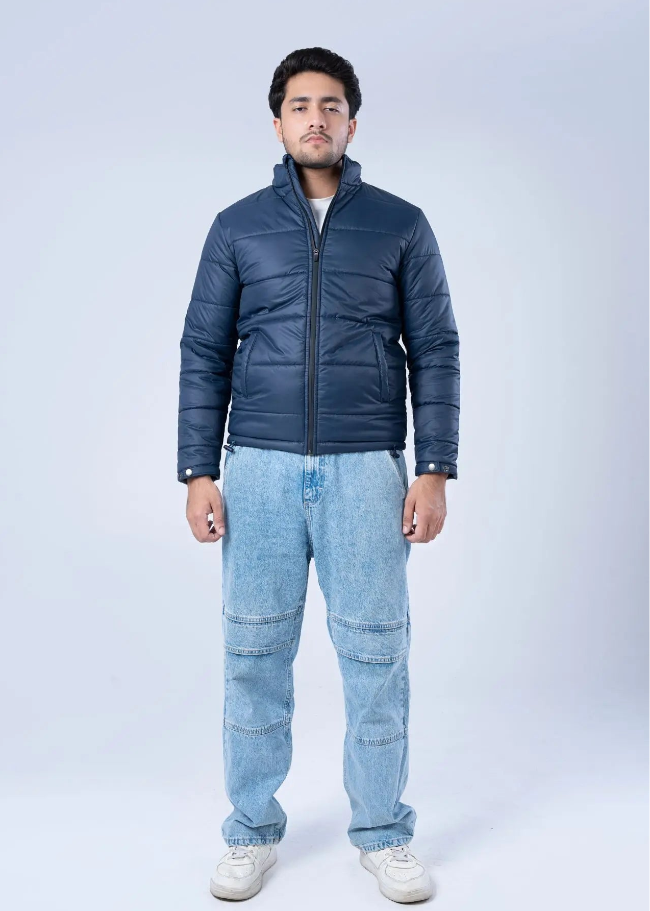 BUBBLE/QUILTED JACKET F/SLV NAVY - GTS-6390