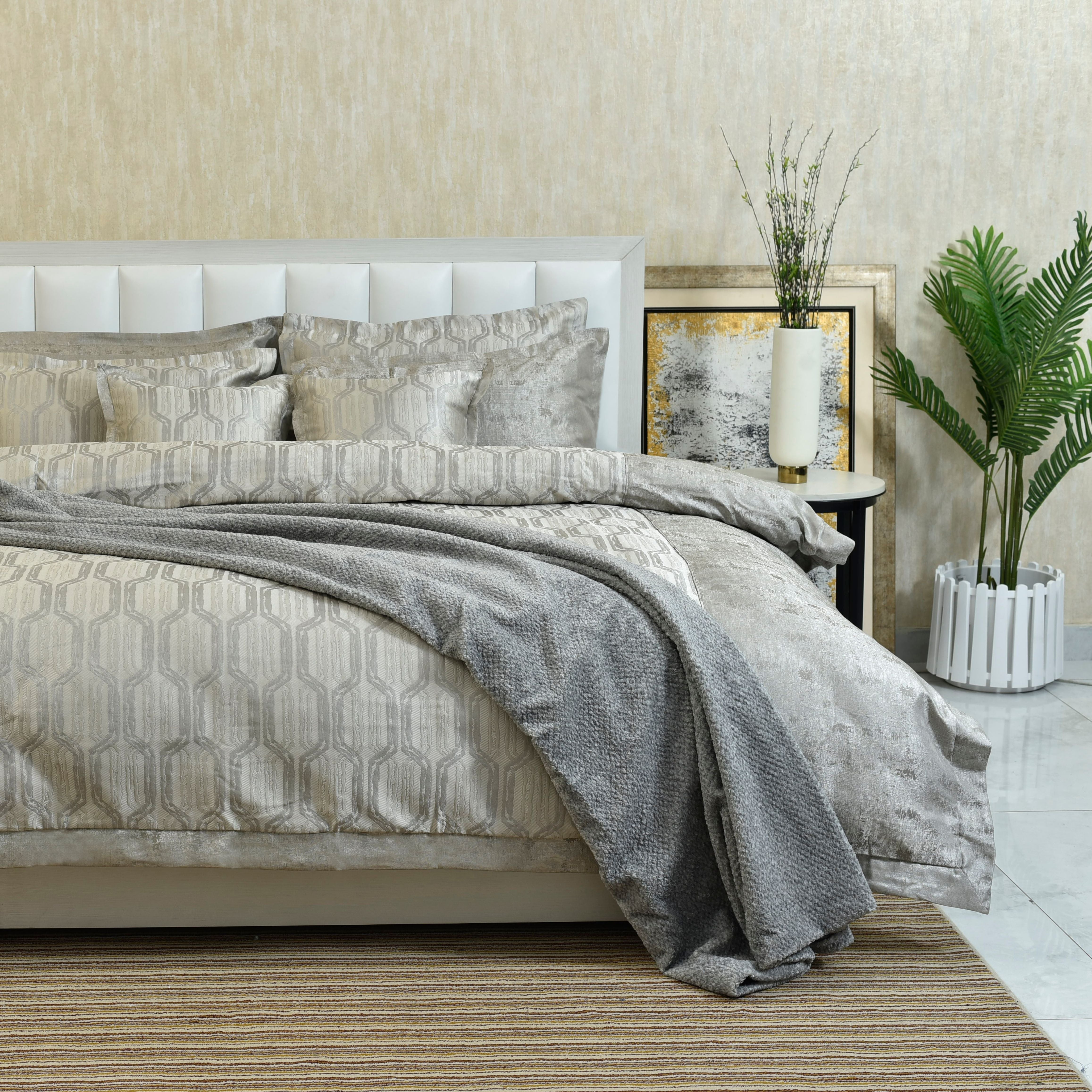 8 Pcs Duvet Cover Set Charcoal | ChenOne Home Textile