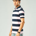 Picture of GTS-B4226 POLO SHIRT H/SLV PINK STRIPE - Chenone Official - Online Shopping