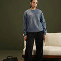 SWEATSHIRT KNITTED BLUE - LDS-A1785