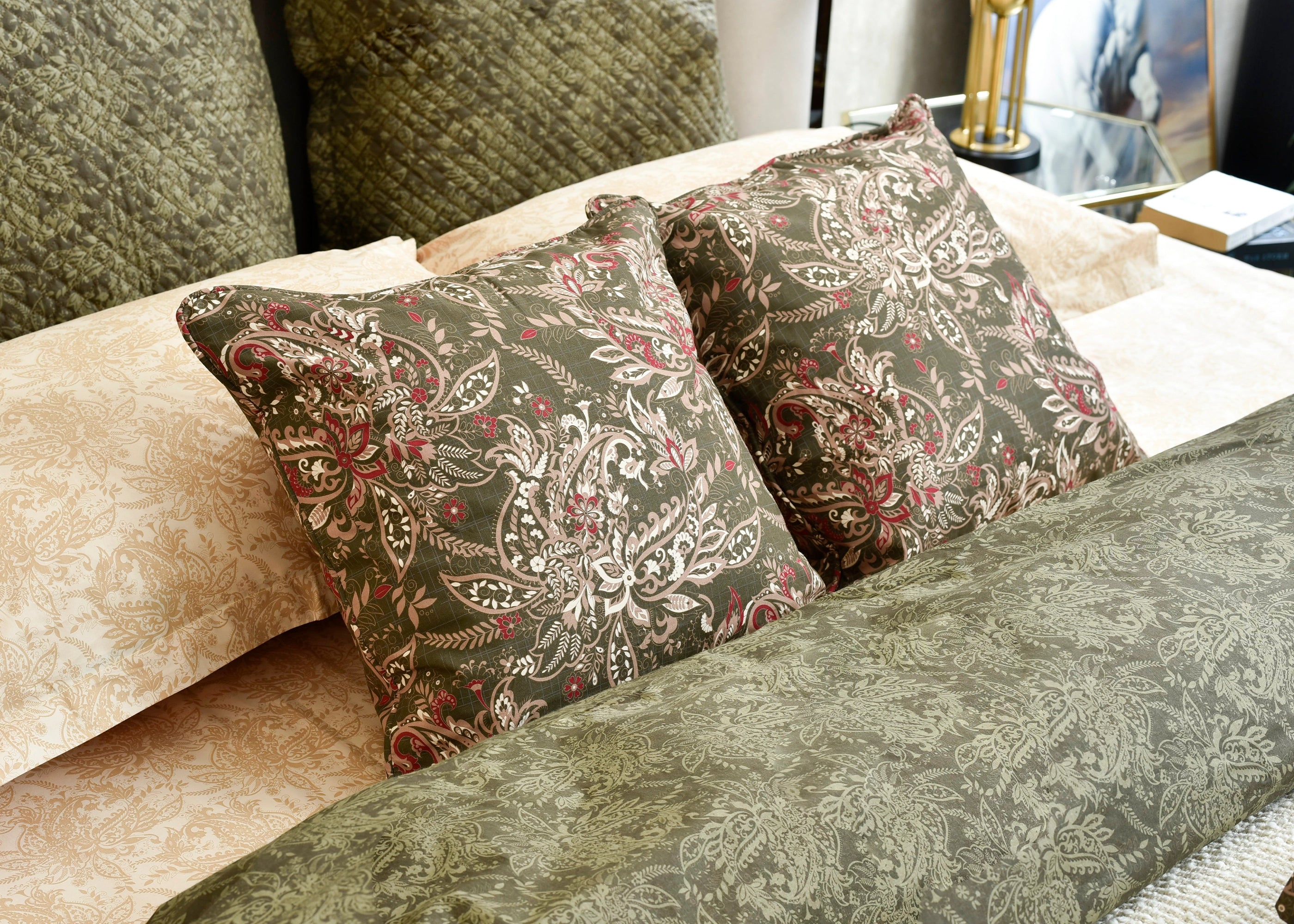 Square Cushion Cover Olive | ChenOne Home Textile