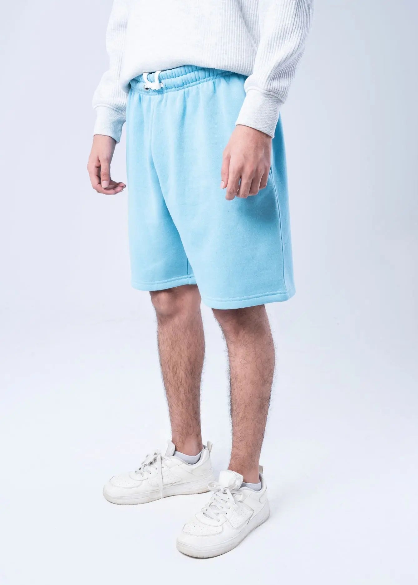 KNITTED CASUAL SHORT SKY BLUE - GTS-B4325